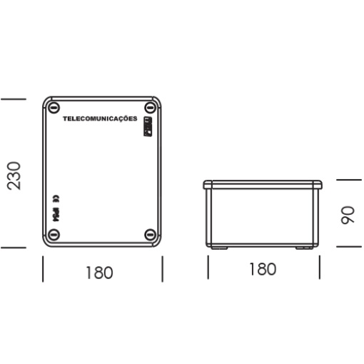 CAIXA COM TAMPA CEGA TELECOMUNICAÇÕES 180x230x90 BRANCO