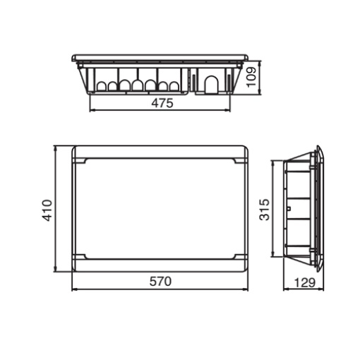 QUADRO DE DISTRIBUIÇÃO MONTAGEM EMBUTIDA IP40 PORTA OPACA 2 FILAS 34 MÓDULOS DI
