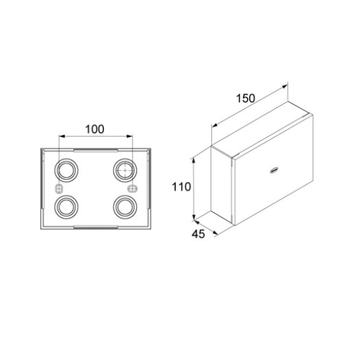 Caixa de conexão-derivação Unex 110x150x45 em U48X sem halogéneos