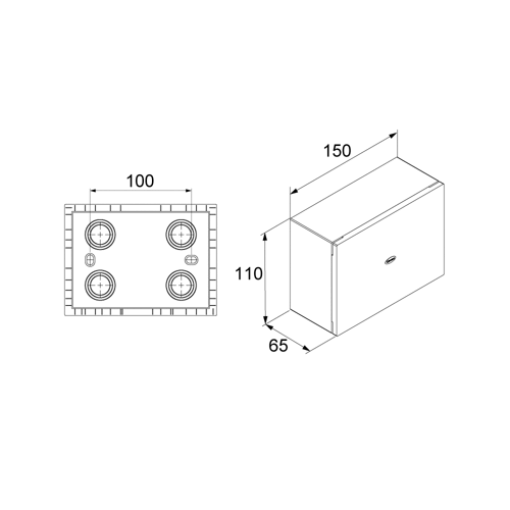 Caixa de conexão-derivação Unex 110x150x65 em U48X sem halogéneos