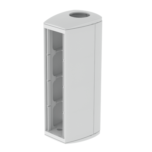 Módulo coluna 4 mecanismos Unex Ø50, tampa 65mm, em U24X cor cinzento