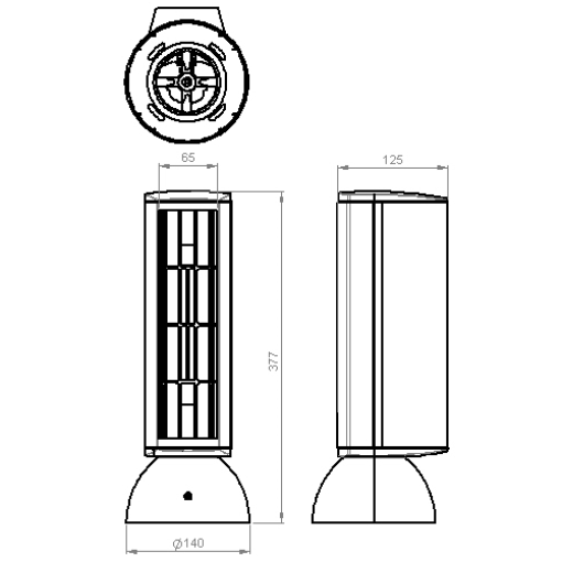 Mini-coluna 65mm Unex, em U24X cor antracite