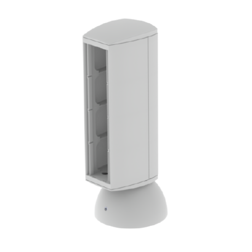 Mini-coluna Unex para 4 mecanismos, tampa 65mm, em U24X cor cinzento