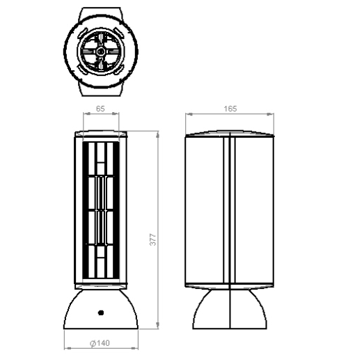 Mini-coluna 65mm Unex, em U24X cor antracite