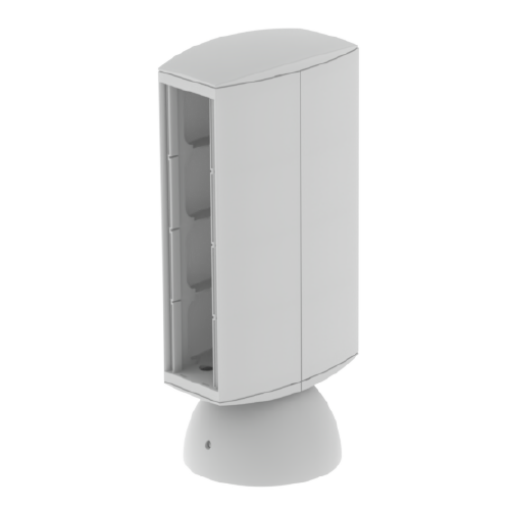 Mini-coluna Unex para 8 mecanismos, tampa 65mm, em U24X cor cinzento
