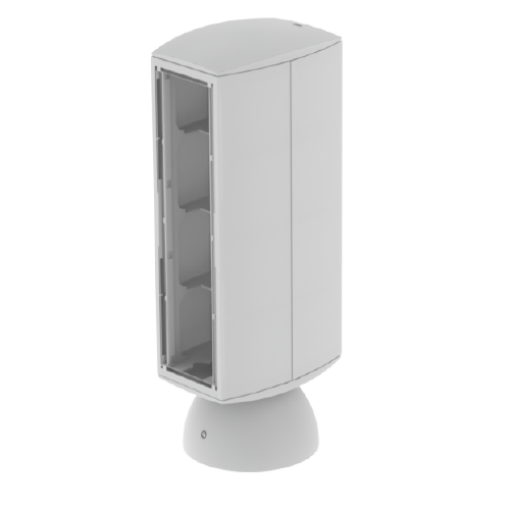 Mini-coluna Unex para 8 mecanismos, tampa 80mm, em U24X cor cinzento