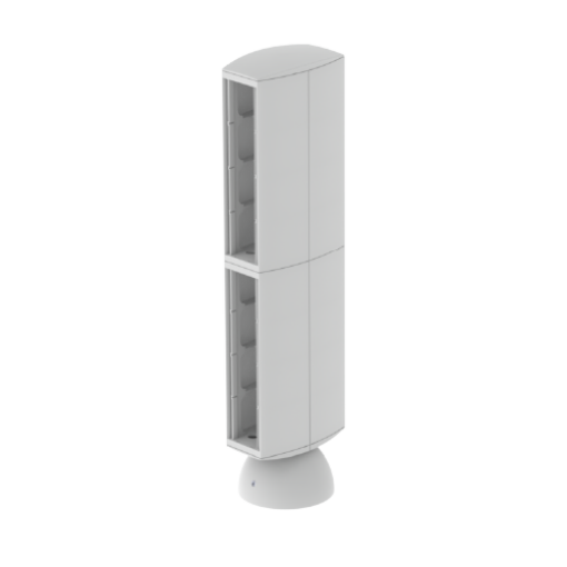 Mini-coluna Unex para 16 mecanismos, tampa 65mm, em U24X cor cinzento