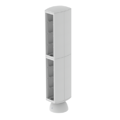 Mini-coluna Unex para 16 mecanismos, tampa 80mm, em U24X cor cinzento