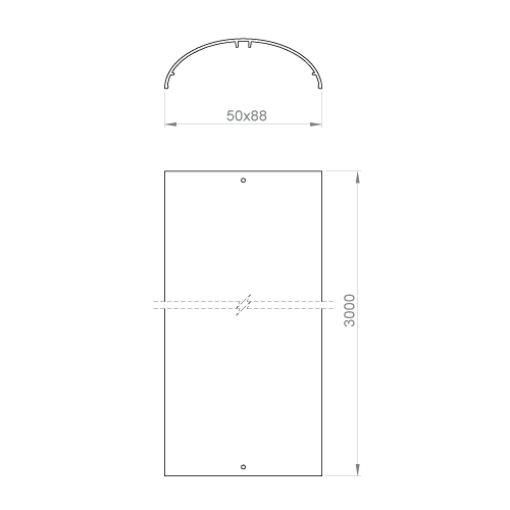 Tampa coluna 50x88 3 m Unex em Alumínio cor cinzento
