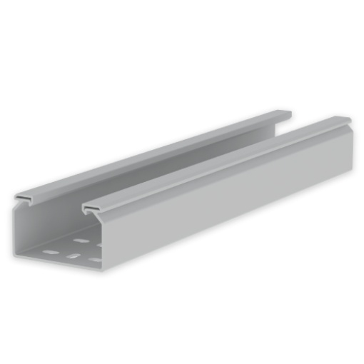 Caminho de cabos perfurado Unex 60x100, em U23X cor cinzento