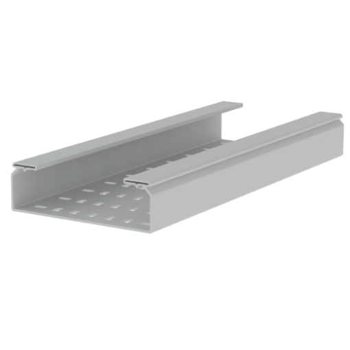 Caminho de cabos perfurado Unex 60x200, em U48X cor cinzento