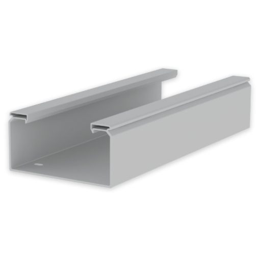 Caminho de cabos liso Unex 100x200, em U23X cor cinzento