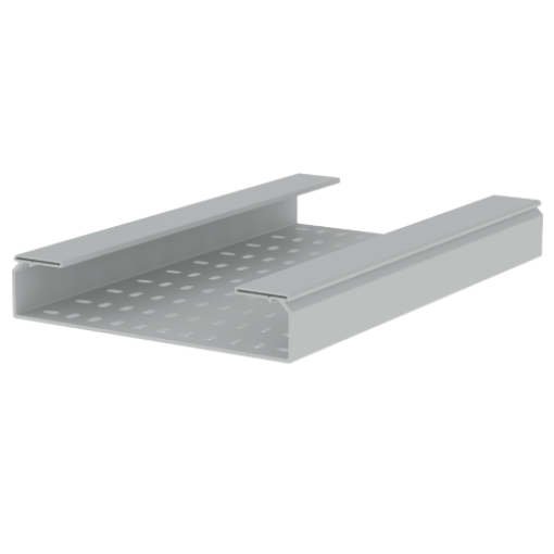 Caminho de cabos perfurado Unex 60x300, em U48X cor cinzento