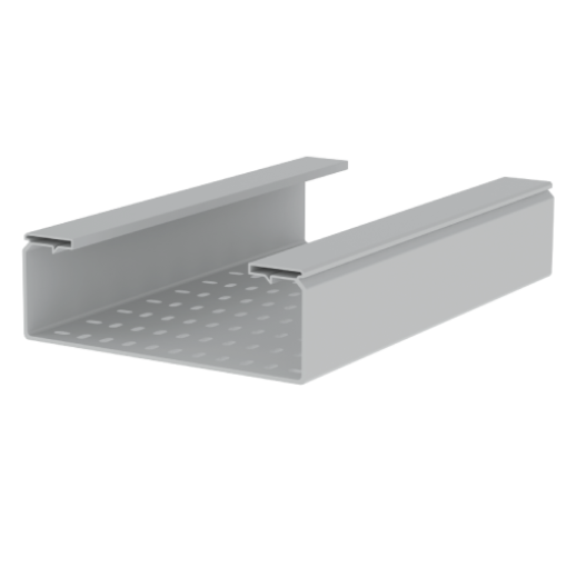 Caminho de cabos perfurado Unex 100x300, em U23X cor cinzento