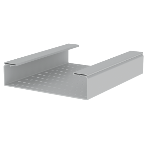 Caminho de cabos perfurado Unex 100x400, em U23X cor cinzento