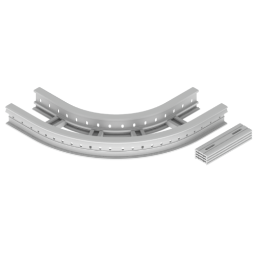 Curva plana de 90 Unex 85x200 R300, em U48X cor cinzento