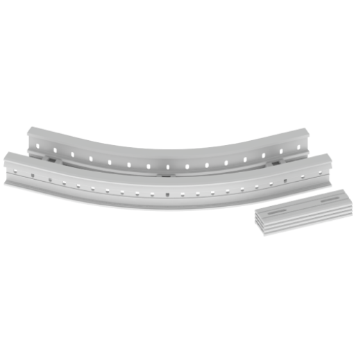 Curva plana 45 Unex 85x200 R600, em U48X cor cinzento