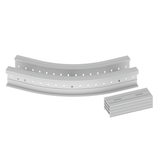 Curva plana 45º Unex 135x200 R600, em U23X cor cinzento