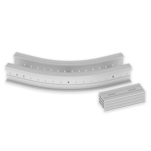 Curva plana 45 Unex 135x200 R600, em U48X cor cinzento