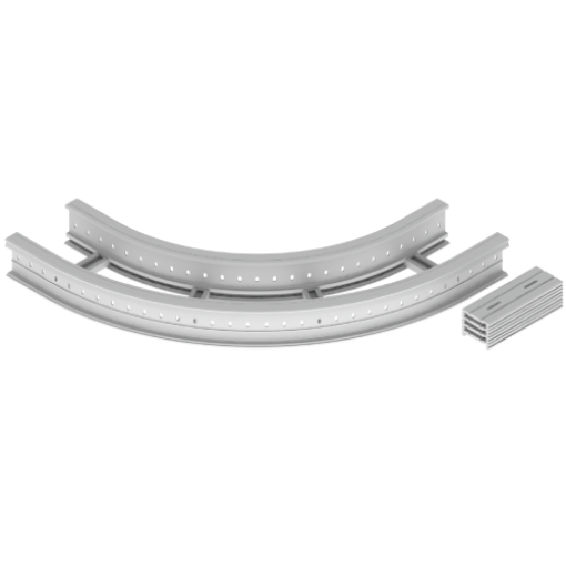 Curva plana de 90 Unex 135x300 R600, em U48X cor cinzento