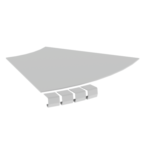 Tampa curva plana 45 Unex 400 R300, em U48X cor cinzento