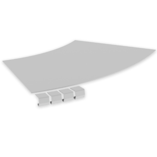 Tampa curva plana 45 Unex 400 R600, em U48X cor cinzento