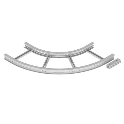 Curva plana de 90 Unex 85x500 R600, em U48X cor cinzento