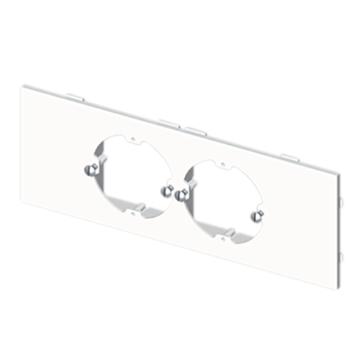 Placa Unex para 2 mecanismos universais, em U43X sem halogéneos cor branco