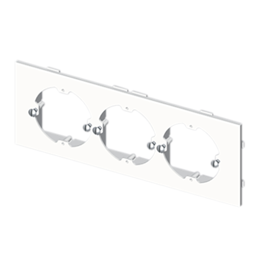 Placa Unex para 3 mecanismos universais, em U24X cor branco