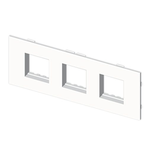 Placa Unex para 3 mecanismos Mosaic, em U24X cor branco