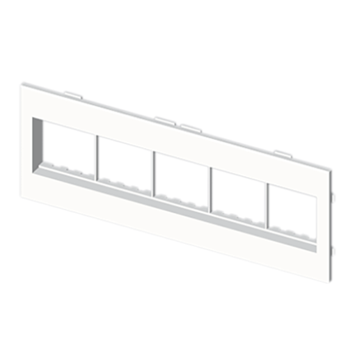 Placa Unex para 5 mecanismos Mosaic, em U24X cor branco