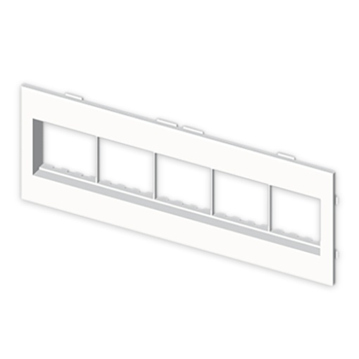 Placa Unex para 5 mecanismos Mosaic, em U43X sem halogéneos cor branco
