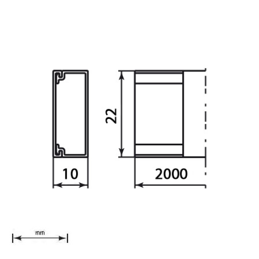 Moldura auto-adesiva Unex 10x22, em U23X cor branco