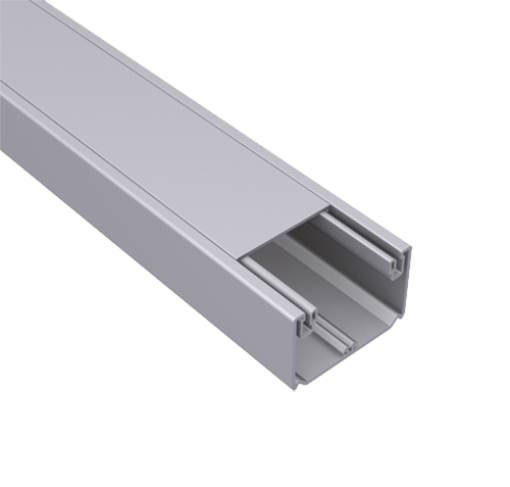 Calha para mecanismos Unex 50X80 de 1 tampa 65 mm, em U23X cor alumínio