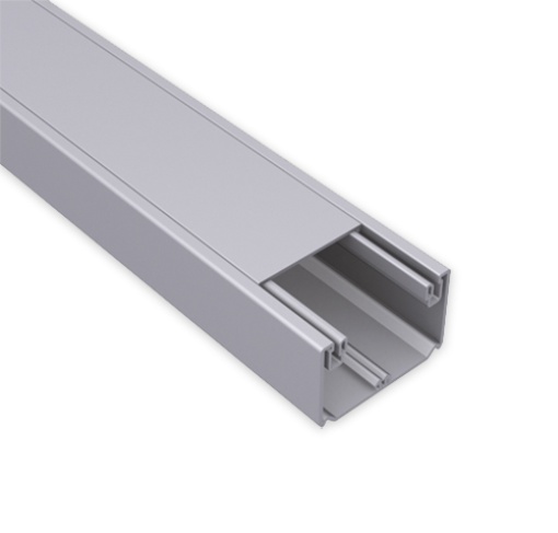 Calha para mecanismos Unex 50x100 de 1 tampa 80 mm, em U23X cor alumínio