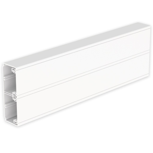 Calha para mecanismos Unex 50x150 de 2 tampas 65 e 65 mm, em U23X cor branco