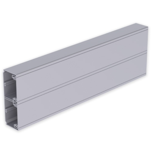 Calha para mecanismos Unex 50x150 de 2 tampas 65 e 65 mm, em alumínio