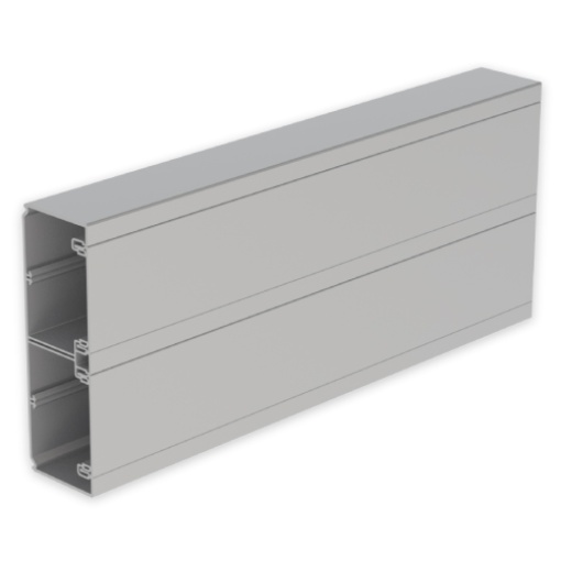 Calha para mecanismos Unex 70x210 de 2 tampas 80 e 80 mm, em U23X cor alumínio