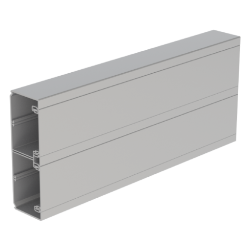 Calha para mecanismos Unex 70x210 de 2 tampas 80 e 80 mm, em U23X cor alumínio
