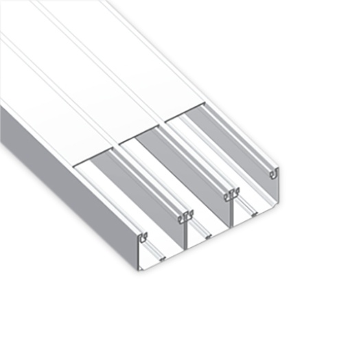 Calha para mecanismos Unex 70x230 de 3 tampas 65, 65 e 65 mm, em U23X cor branco