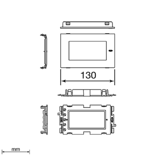 Adaptador 2 mecanismos Unex, tampa 80mm, em U24X cor branco