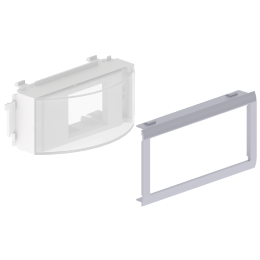 Adaptador para mecanismos Rail DIN Unex, tampa 65mm, em U24X cor alumínio