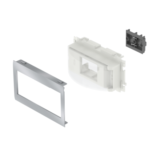 Adaptador para mecanismos Rail DIN Unex, tampa 80mm, em U24X cor alumínio