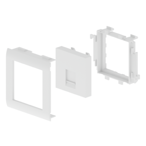 Placa plana para 1 RJ45 Unex 65mm, em U24X cor branco