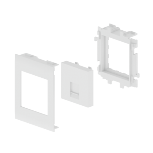 Placa plana para 1 RJ45 Unex 80mm, em U24X cor branco