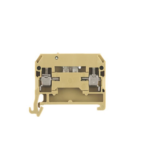 Test-disconnect terminal, Screw connection, beige  yellow, 4 mm², 10 A, 400 V, Number of connections 2, Number of levels 1