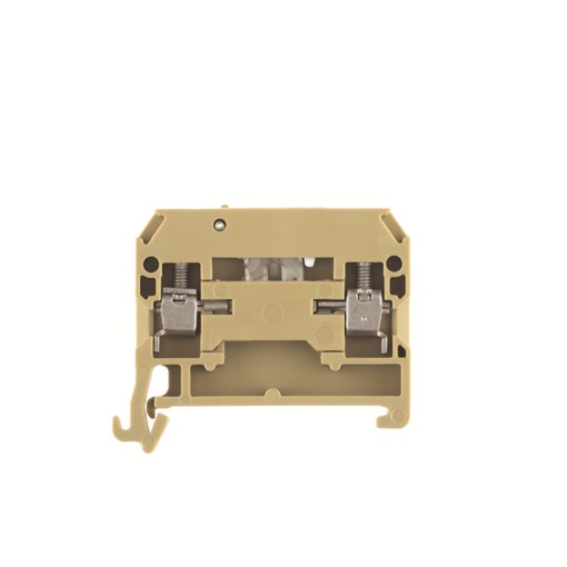 Test-disconnect terminal, Screw connection, beige  yellow, 4 mm², 10 A, 400 V, Number of connections 2, Number of levels 1