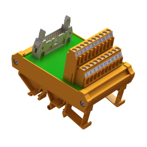Interface module with terminal, connector, Plug-in connector in acc. with IEC60603-13  DIN41651, 20-pole, LL2N 5.08 mm, Screw connection