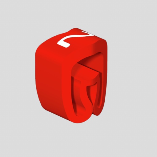 Cable coding system, red, Conductor O.D.2.5 - 5 mm, Numbers, PVC, soft, without Cadmium, -30...80 C
