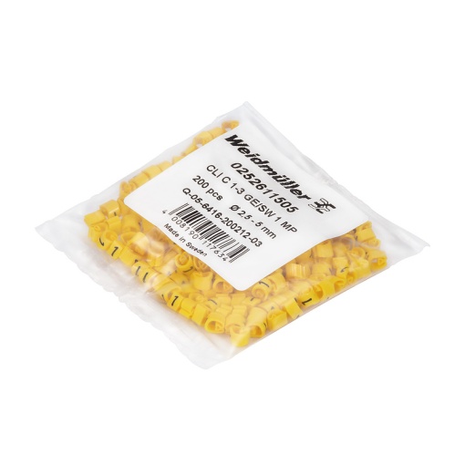 Cable coding system, yellow, Conductor O.D.8 - 16 mm, Upper-case letters, PVC, soft, without Cadmium, -30...80 C